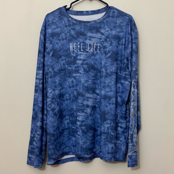 REEL LIFE || Mens long sleeve blue camouflage shirt size xl - Picture 4 of 7